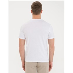 Beyaz Slim Fit Bisiklet Yaka Basic Tişört