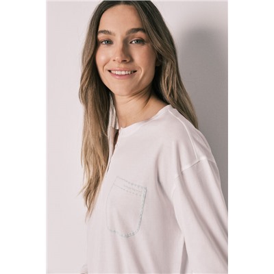 Pijama largo algodón pantalón rayas verde