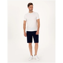 Lacivert Slim Fit Örme Şort