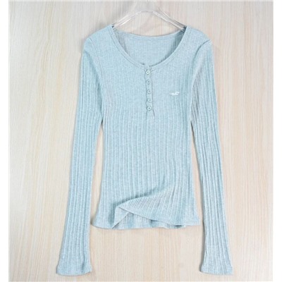 Тонкий полосатый хлопковый свитер