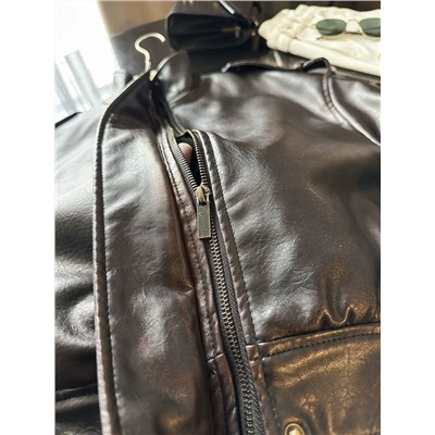 Женская укороченная куртка из искусственной кожи в ретро стиле ЗАР*А