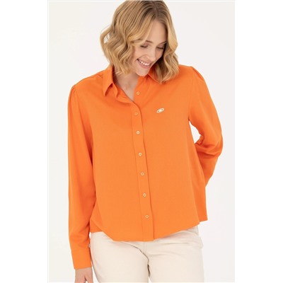 Kadın Turuncu Uzun Kollu Gömlek