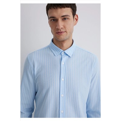Mavi Çizgili Mavi Gömlek Slim Fit / Dar Kesim 0211404-89506