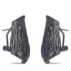 Серьги мятый металл (покрытие черный родий), Есть комплект