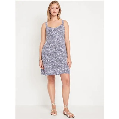 Fit & Flare Crepe Floral Mini Dress