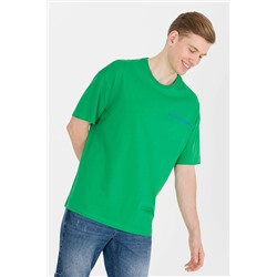 Erkek Elma Yeşili Oversize Bisiklet Yaka Tişört