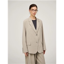 Бежевый жакет с шелковыми вставками