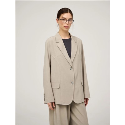 Бежевый жакет с содержанием льна