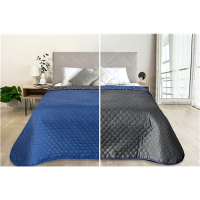 Покрывало микрофибра ПМ-110 графит/синий