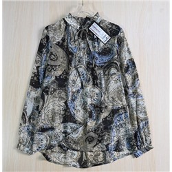 Тонкая принтованная шифоновая рубашка