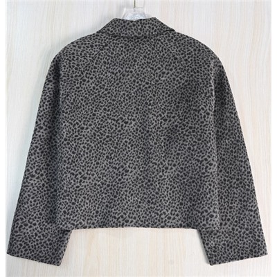 Модный короткий твидовый пиджак с леопардовым принтом МАССИМО Д