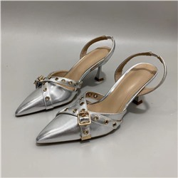 Серебряные туфли с пряжкой, экспортный магазин Модель 2025 года