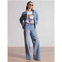 Джинсы трубы из денима