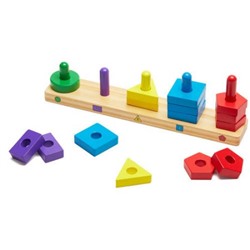 Развивающая игрушка Melissa & Doug Stack and Sort Board - Wooden Educational Toy With 15 Solid Wood Pieces