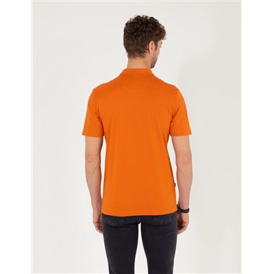 Kahverengi Regular Fit Polo Yaka Merserize Tişört