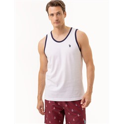 CONTRAST TRIM JERSEY MUSCLE TANK