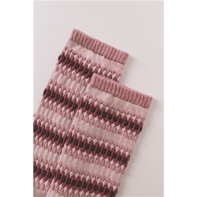 Calcetines largos rombos rosa