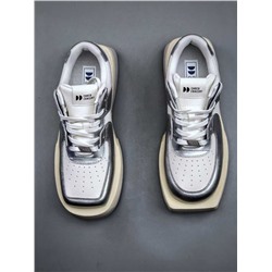 Кроссовки Chic*o Concer*t round square из воловьей кожи серебристого цвета 150225