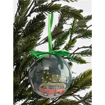 Игрушка елочная, 7 см, пенопласт, шар, Машинка, New year