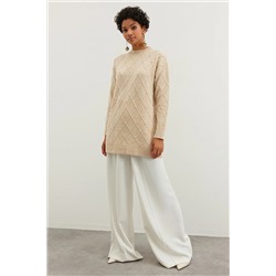 TRENDYOL MODEST Taş Baklava Desen İncili Yumuşak Dokulu Triko Kazak TCTAW24AK00035