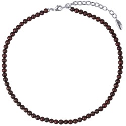 Колье (жемчуг баклажановый 5-6мм; покрытие родий) 38-45см