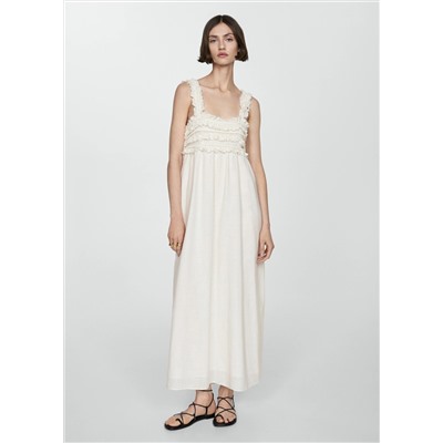 Vestido tirantes detalle flecos