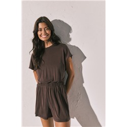 Mono corto punto fluido marrón