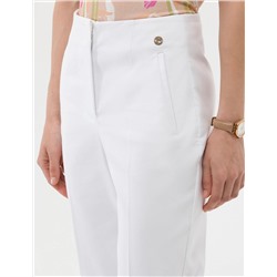Beyaz Havuç Fit Kumaş Pantolon