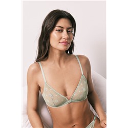 Sujetador triangular encaje verde NATURAL