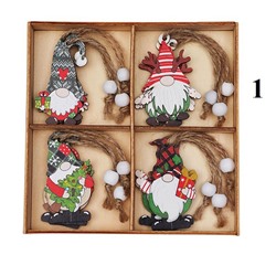 Подарочная коробочка с деревянными новогодними украшениями ( набор12 шт)