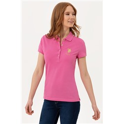 Kadın Pembe Basic Polo Yaka Tişört