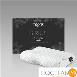 TOGAS Подушка СИРИУС анатомическая (61х40х12/6,5/8), 1пр., 1550 г, полиуретан с бамбуковым углём