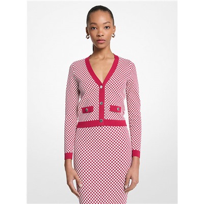 Michael Kors Outlet Tile Jacquard Cardigan
