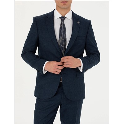%100 Yün Lacivert Slim Fit Takım Elbise
