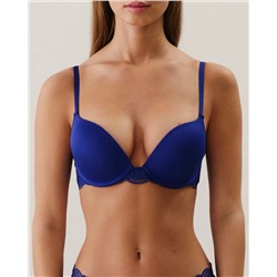 Sujetador ultra push-up de encaje azul