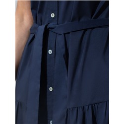 Платье А-силуэта с поясом из легкого хлопкового поплина