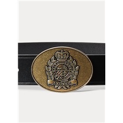 Lauren Crest-Plaque Leather Belt