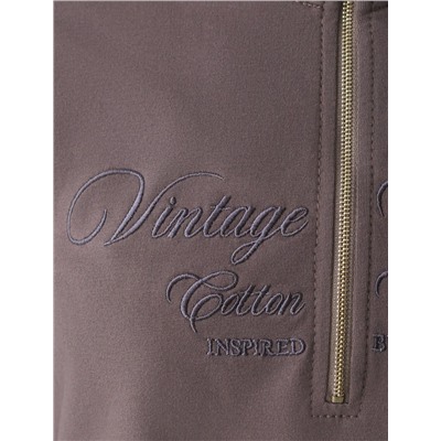 Джемпер с воротом на молнии из футера двухнитки с эластаном