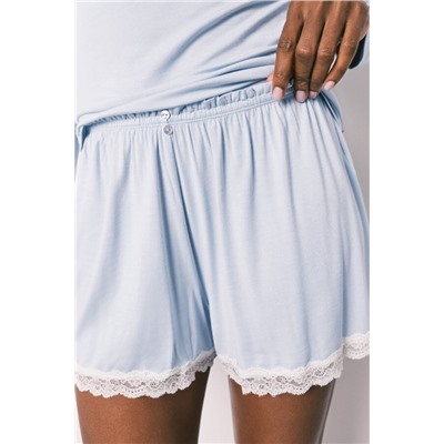 Pijama corto viscosa tacto suave azul