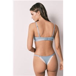 Tanga tira algodón canalé verde