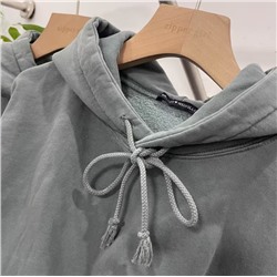 Cвободная повседневная однотонная бархатная толстовка с капюшоном melville brandy