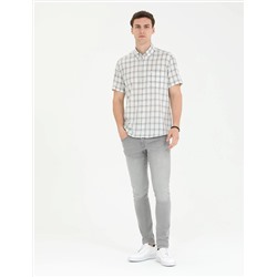 Gri Regular Fit Kısa Kollu Gömlek