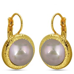 Серьги (Майорка 12мм шампань; покрытие золото), Есть комплект