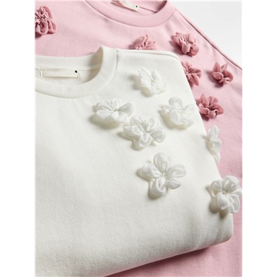 Теплый женский свитшот с объемными цветами  Reserve*d