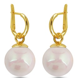 Серьги (Майорка 14мм холодно-розовая; покрытие золото), Есть комплект