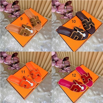 Женские замшевые шлепки с плетением  ХЕРМЕ*С ОРА*Н