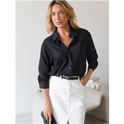 Блузка вечерняя из креп шифона с кружевом