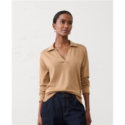 Merino Wool Johnny-Collar Sweater