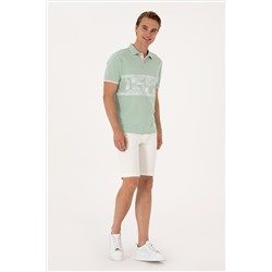 Erkek Regular Fit Su Yeşili Polo Yaka Tişört