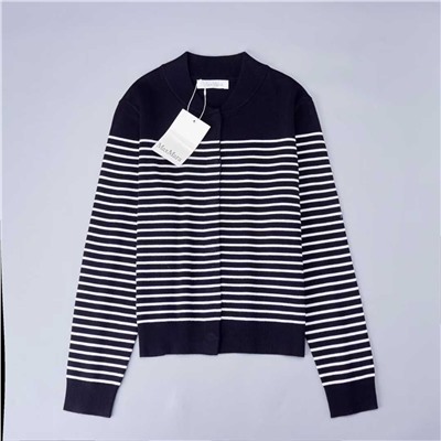 Простой шерстяной кардиган в тонкую полоску МАКС МАР*А